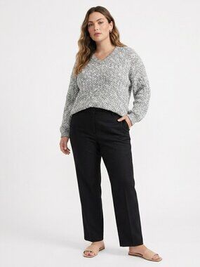 Leo Chevalier Grey Knit Sweater Size 2XL Chevron V-Neck 90’s Minimalism Sweater